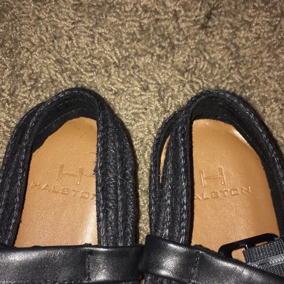 H Halston Sandra Leather Espadrilles Black - Picture 8 of 8